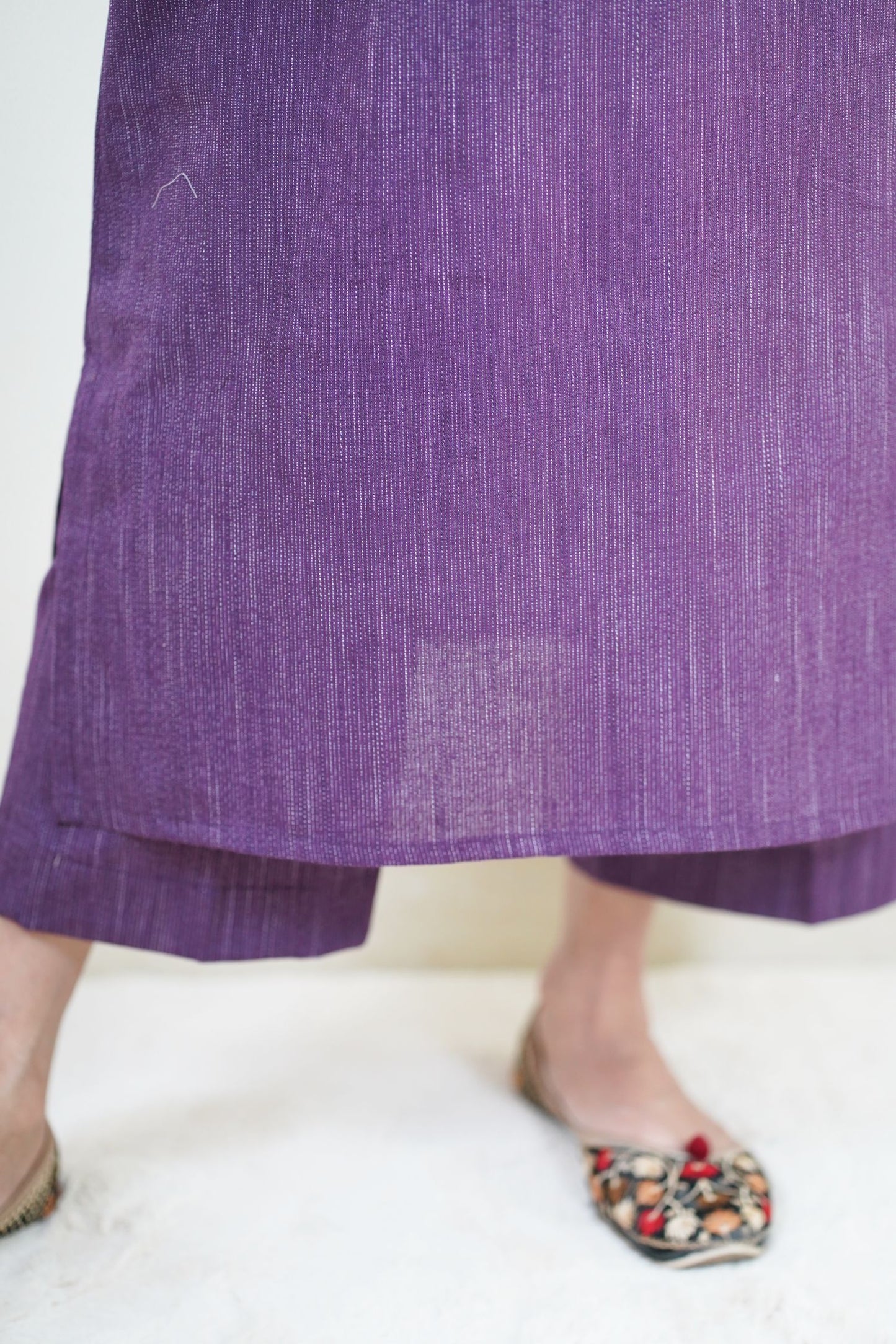 True Purple A-Line Kurti and Pants Set